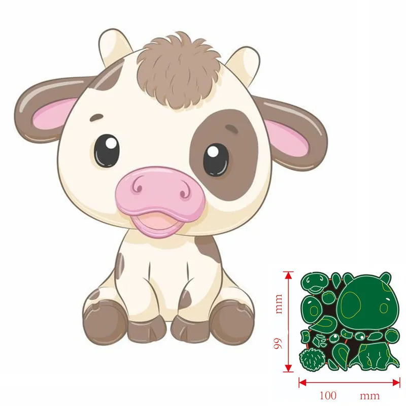 Adorable Baby Cow Calf Animal Metal Cutting Dies Scrapbook Card Making Craft
