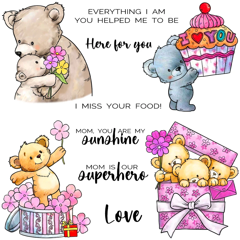 Mother's Day Superhero I Miss Your Food You Are My Sunshine Clear Stamps Craft