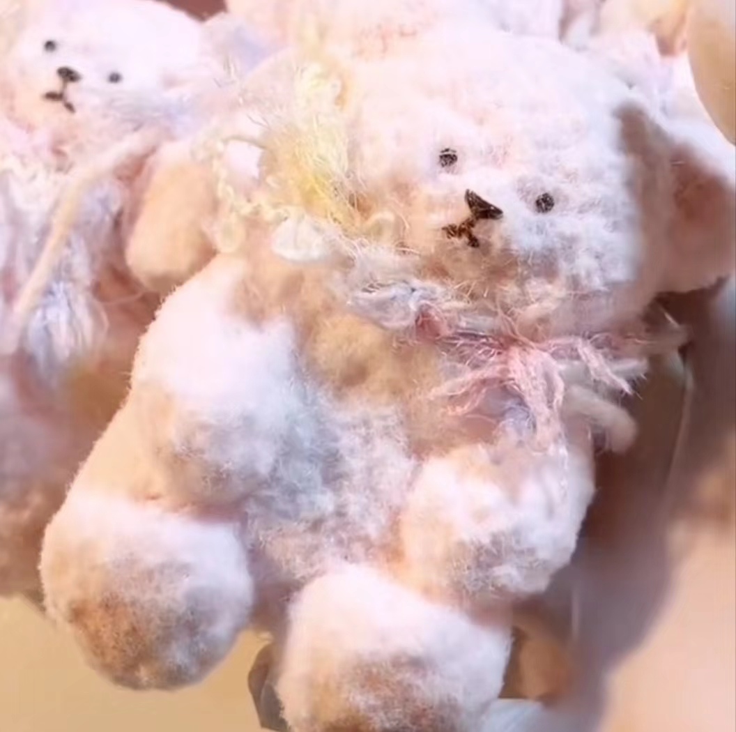 Furry Pink Teddy Bear Squishy Squeezable Anti Stress Relieve Decompress Unwind