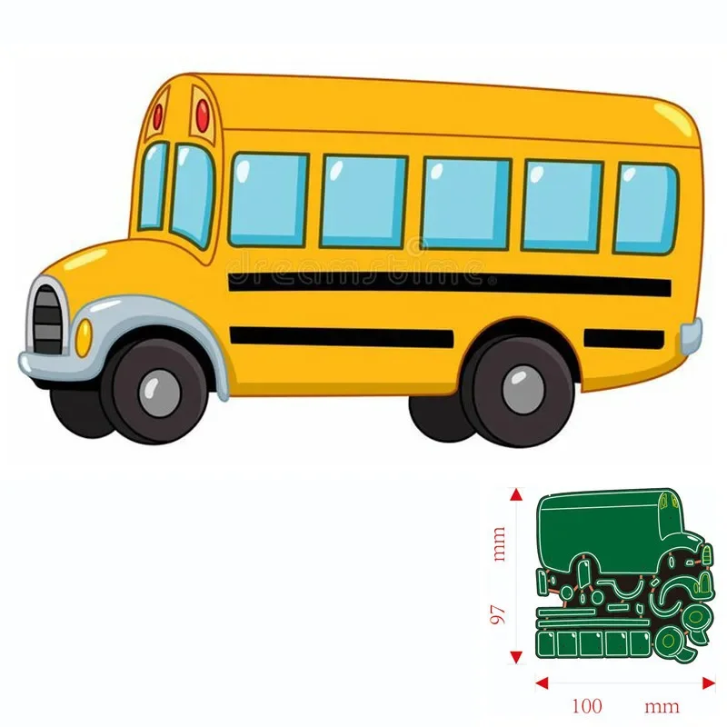 School Bus Metal Cutting Dies Scrapbooking Decorative Card Making Craft