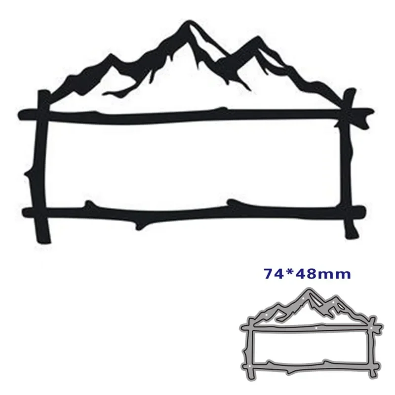 Wood Frame Sign Mountains Metal Cutting Dies Scrapbooking Card Making Craft