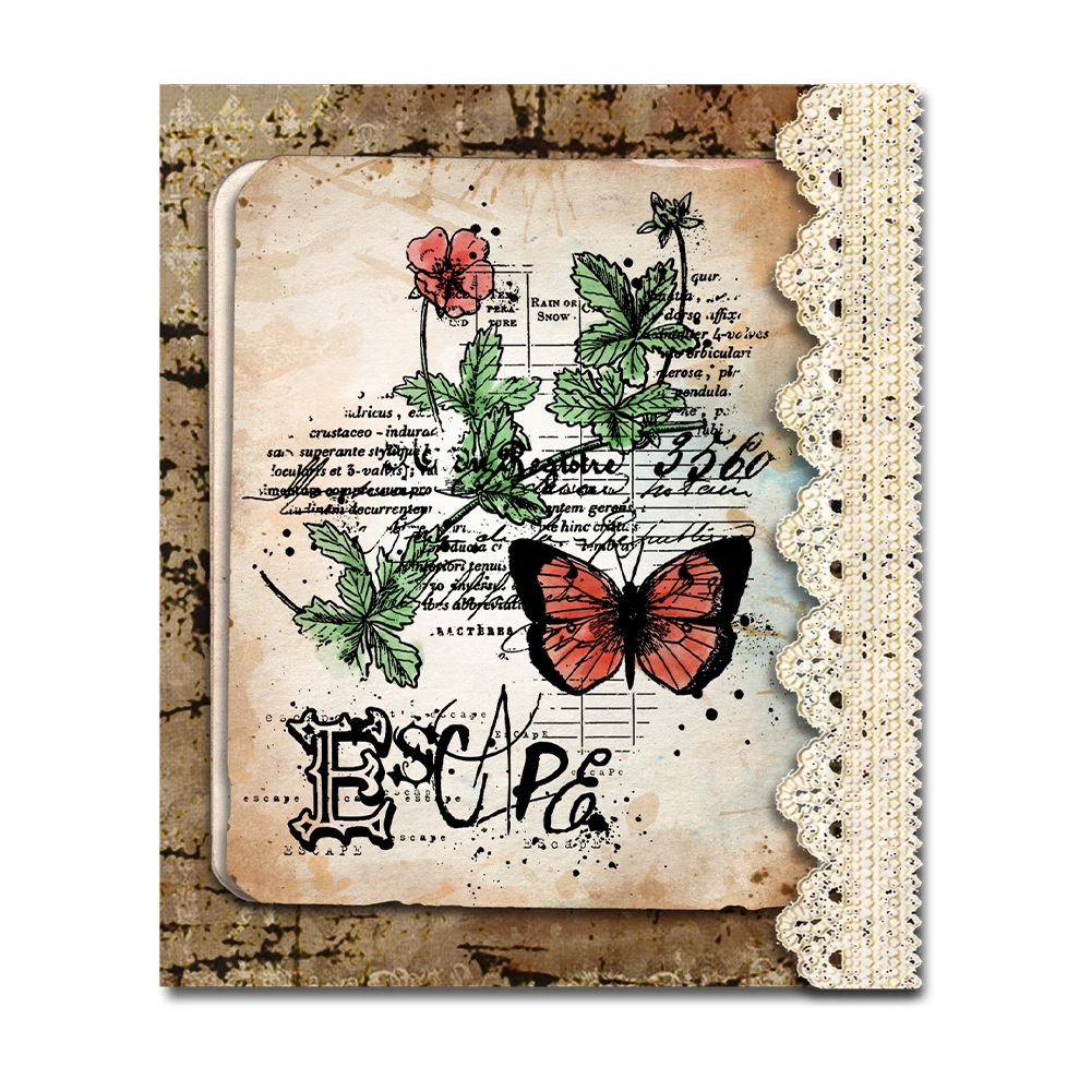 Mangocraft Vintage Flowers And Butterfly Clear Stamp DIY Scrapbooking Supplies Silicone Stamps For Card Making Albums Decor