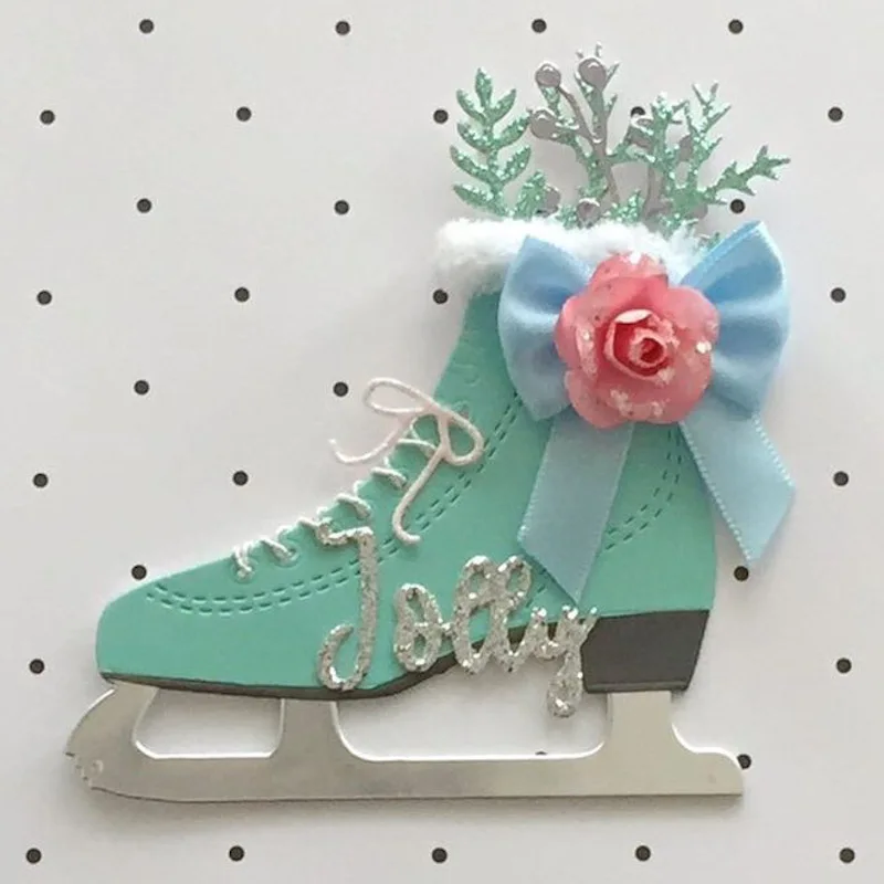 Ice Skate Hearts Stars Metal Cutting Dies Scrapbook Decorative Card Craft