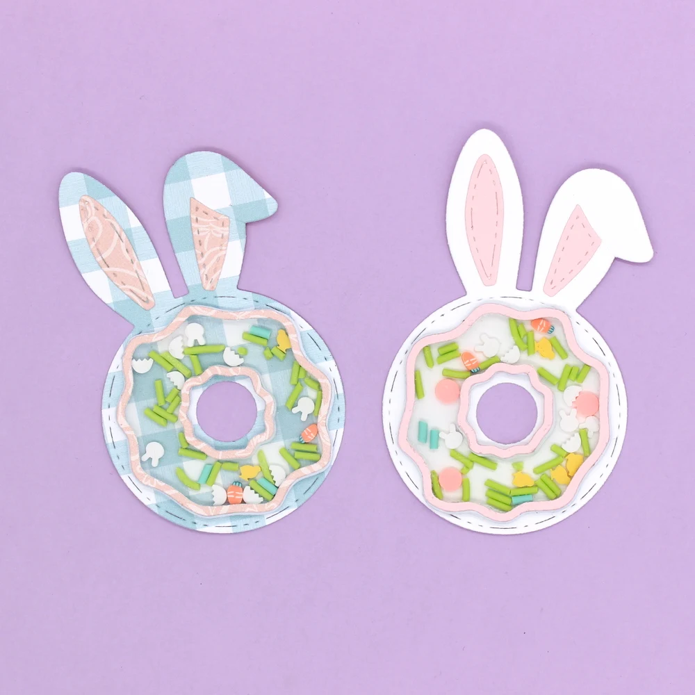 Easter Bunny Donut Shaker Metal Cutting Dies DIY Scrapbook Decorative Card Craft