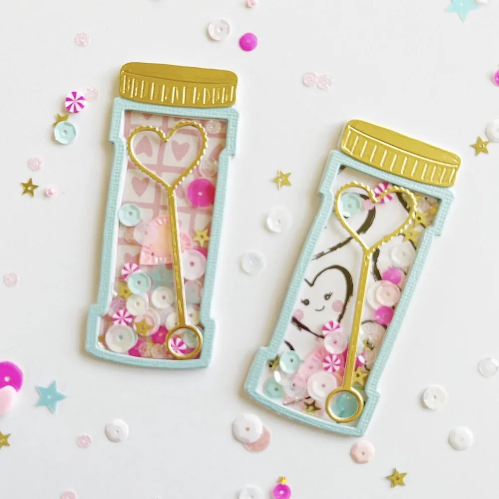 Heart Bubble Bottle Shaker Metal Cutting Dies Stencils Scrapbook Card Craft