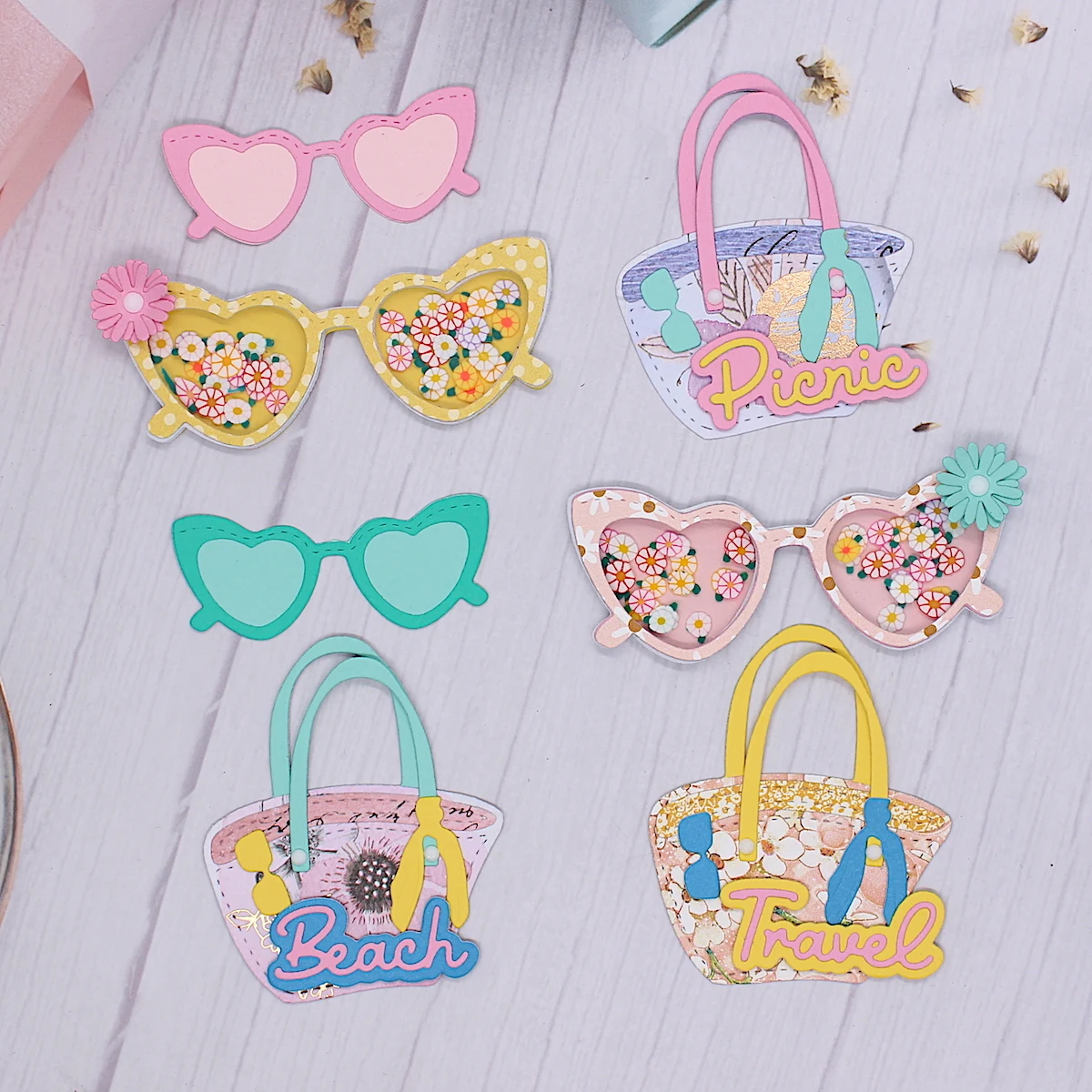 KSCRAFT Bags and Sunglasses Metal Cutting Dies Stencils for DIY Scrapbooking Decorative Embossing DIY Paper Cards