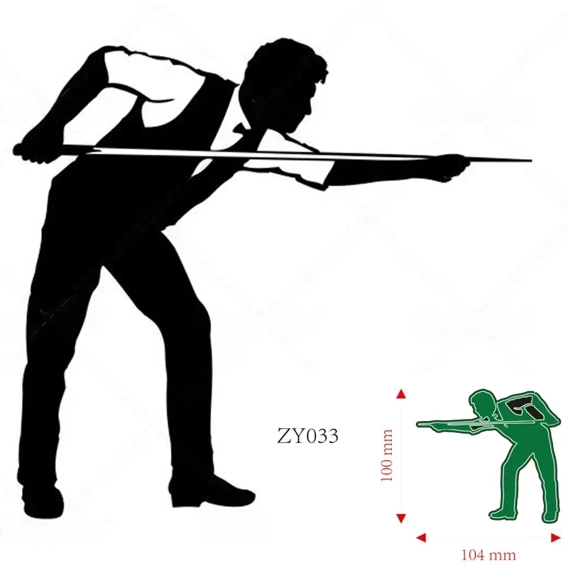 Billiards Player Metal Cutting Dies Decoration Scrapbook Card Making Craft