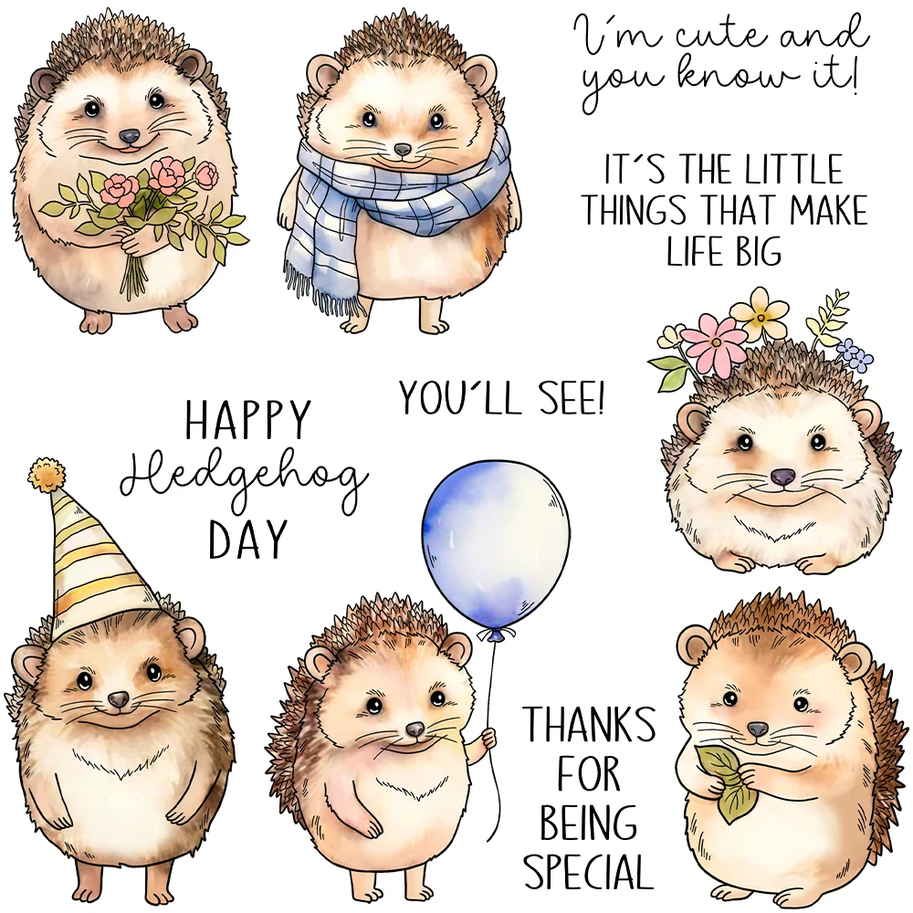 Hedgehogs Little Things That Make Life Big Metal Cutting Dies Clear Stamps