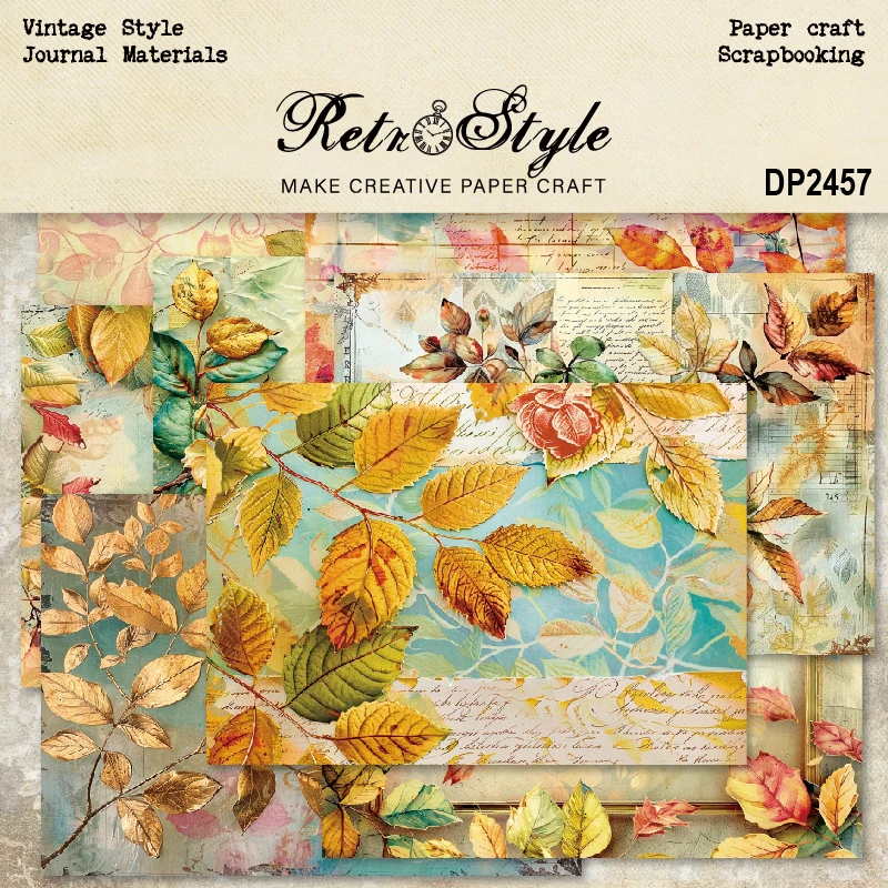 Colorful Tree Leaves Written Letters A5 Scrapbook Card Journal Craft Paper