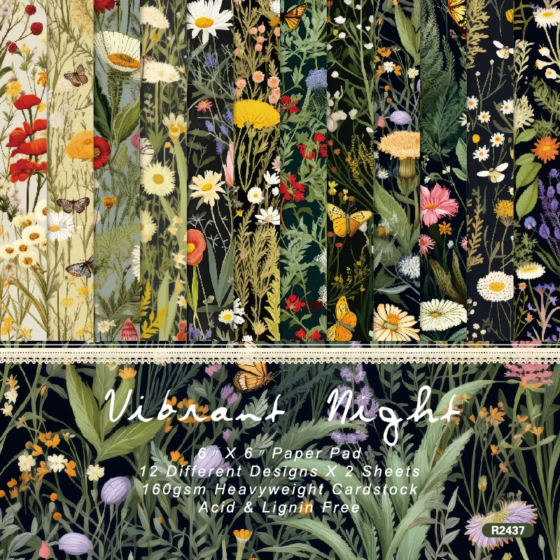 Flowers Daisies Plants Grass Scrapbook Card Journal Craft Paper