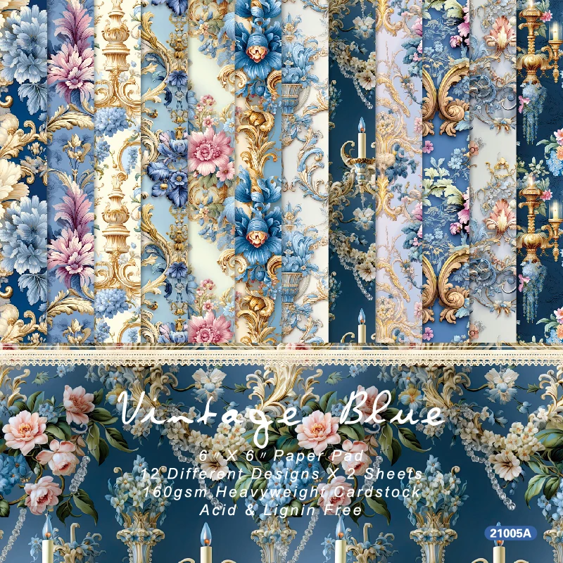 Elegant Flowers Vintage Fixtures Scrapbook Card Journal Craft Cardstock Paper