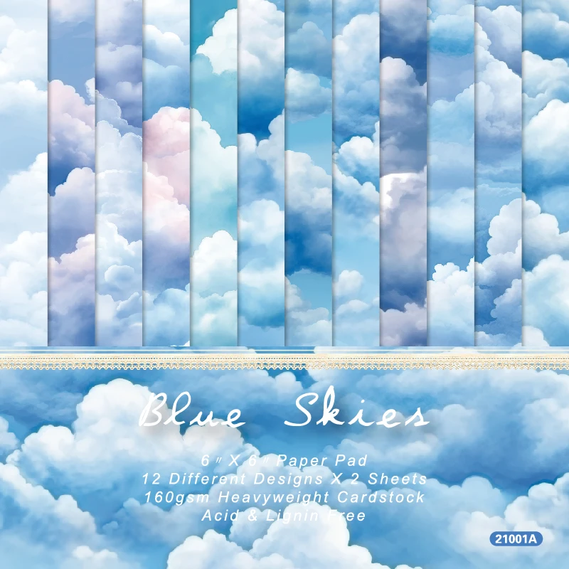 Fluffy Clouds Sky Scrapbook Card Journal Craft Cardstock Paper