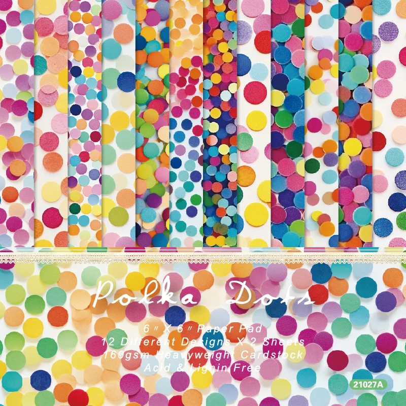 Colorful Paper Dots Scrapbook Card Journal Craft Paper