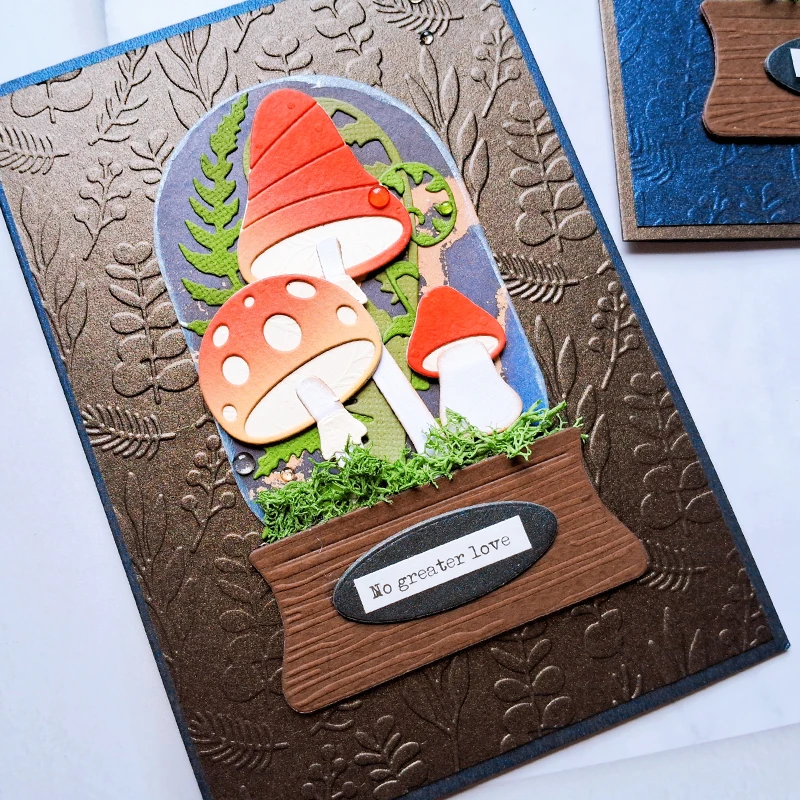 Mushroom & Leaf Metal Die Cuts - Floral Embossing Dies For Scrapbooking, Card Making, DIY Crafts