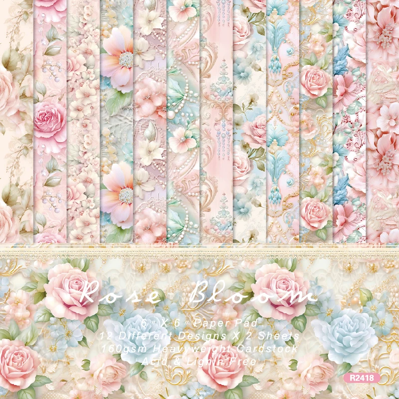 Vintage Elegant Flowers Wallpaper Style Scrapbook Card Craft Cardstock Paper