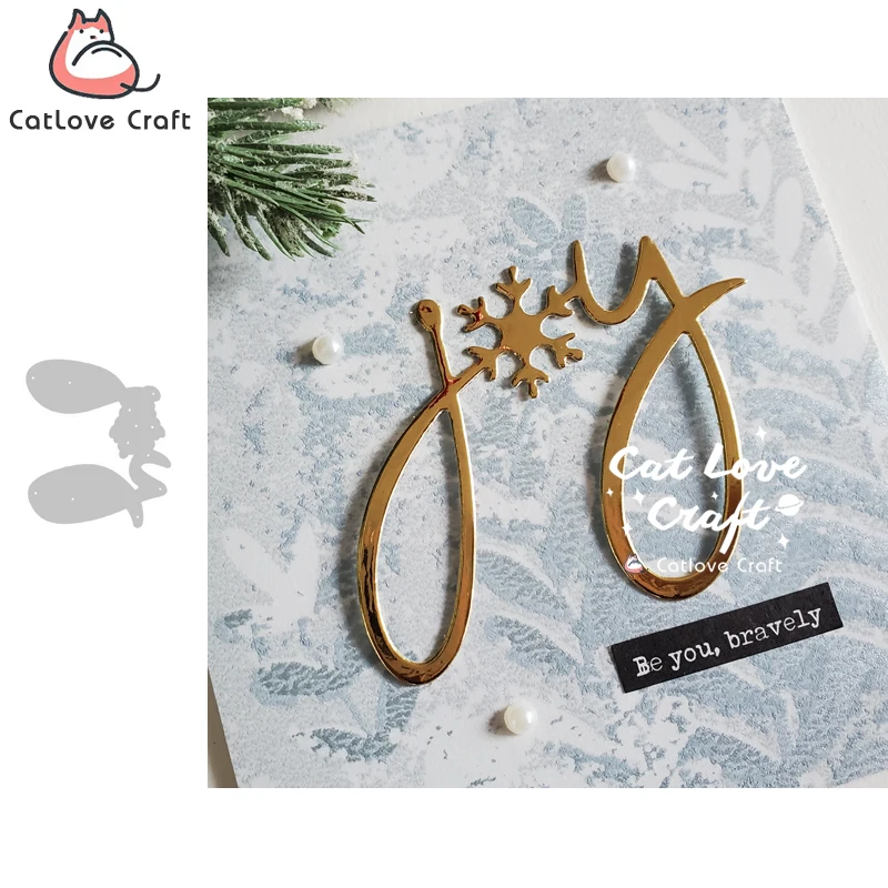 Christmas JOY Word Snowflake Metal Cutting Dies Scrapbooking Card Making Craft