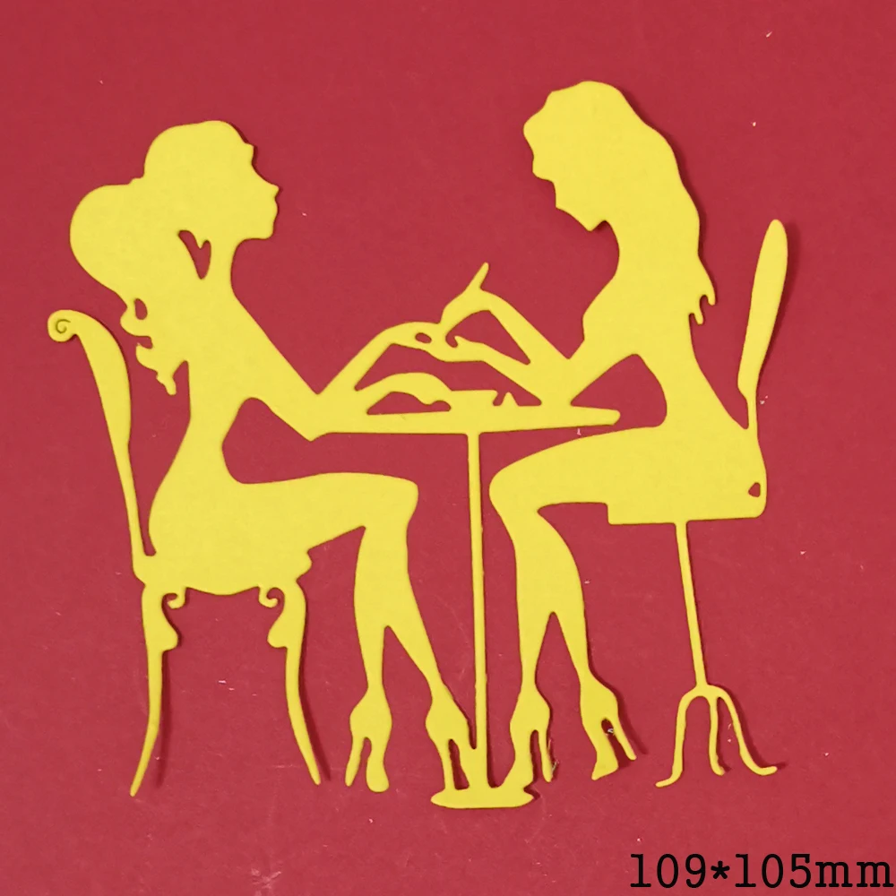 Woman Getting Manicure Nails Metal Cutting Dies Scrapbooking Card Craft