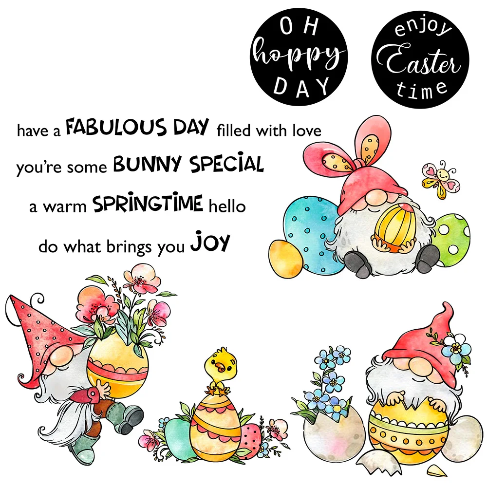 Easter Egg Gnomes You're Some Bunny Special Metal Cutting Dies Clear Stamps