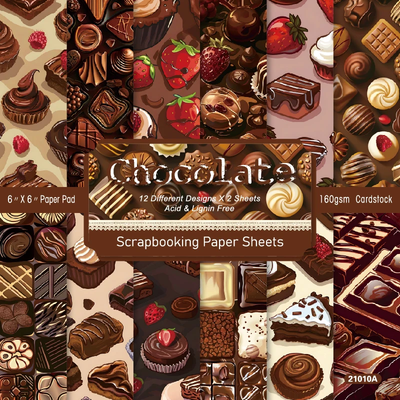 Chocolate Candy Cakes Pie Strawberries Scrapbook Card Craft Cardstock Paper