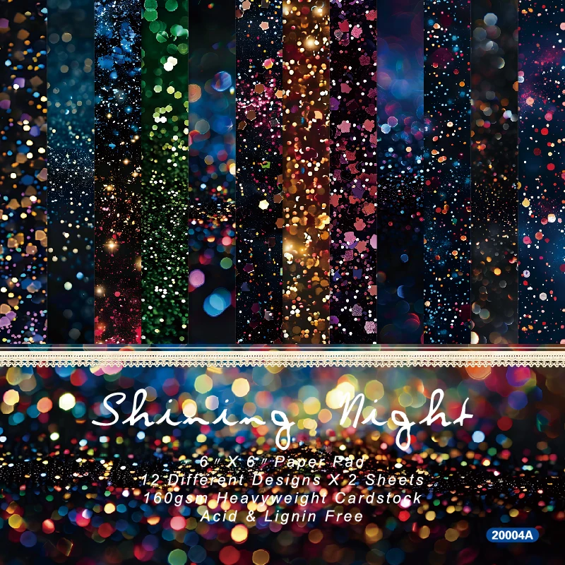 Colorful Sparkling Glitter Sequins Scrapbook Card Journal Craft Cardstock Paper