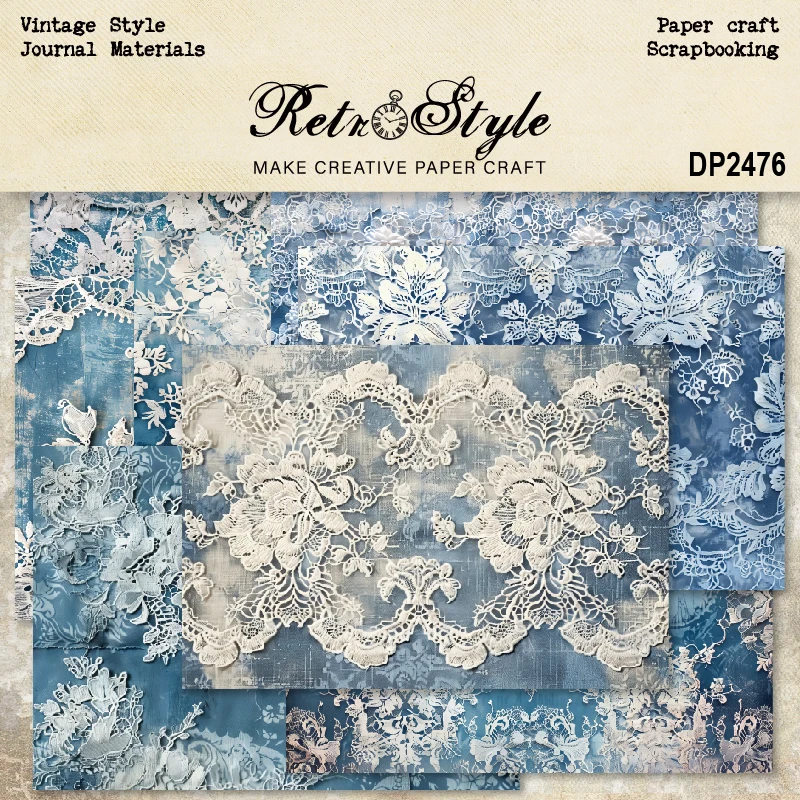 Vintage Floral Lace A5 Scrapbook Card Journal Craft Paper