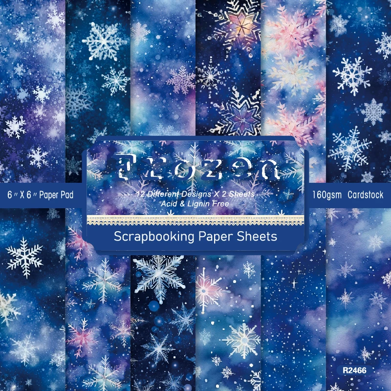 Beautiful Winter Snowy Snowflakes Scrapbook Card Journal Craft Cardstock Paper