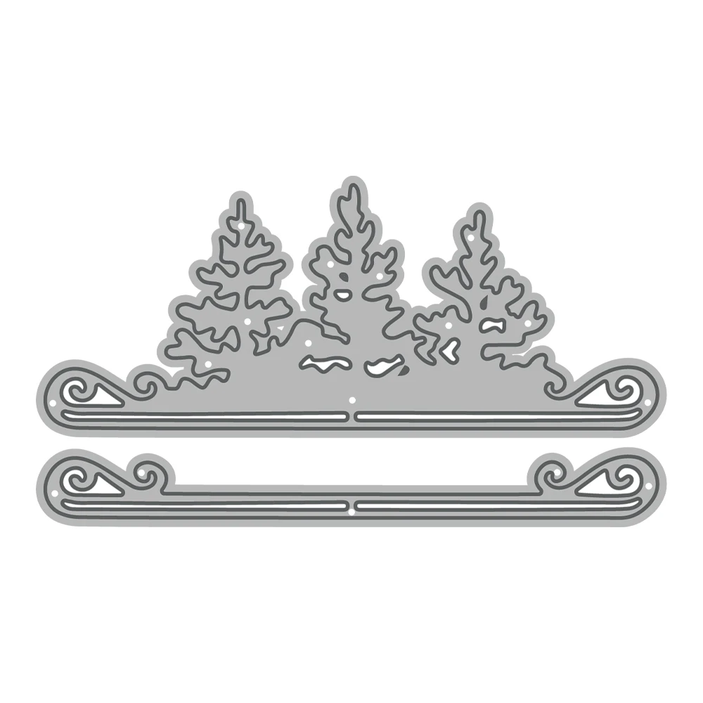 MangoCraft Winter Skate Trees Mini Cutting Dies DIY Scrapbooking Supplies Metal Dies Knife Mold For Card Making Albums Decor