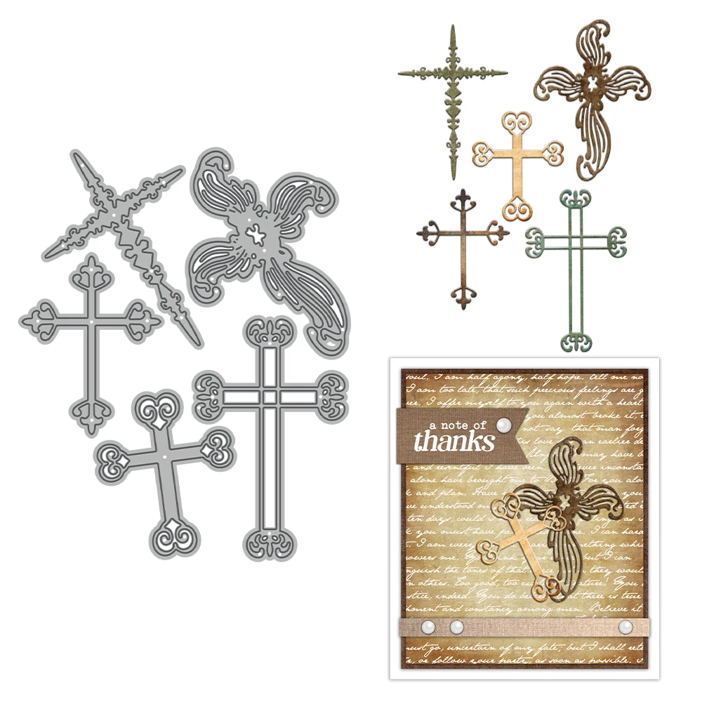 MangoCraft Hollow Cross Mini Cutting Dies DIY Scrapbooking Supplies Metal Dies Knife Mold For Card Making Albums Decor