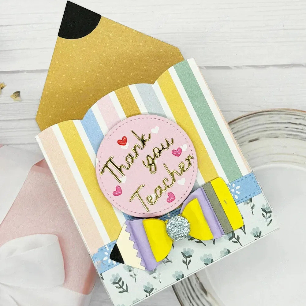 Pencil Holder Gift Box Metal Cutting Dies Scrapbooking Card Making Craft