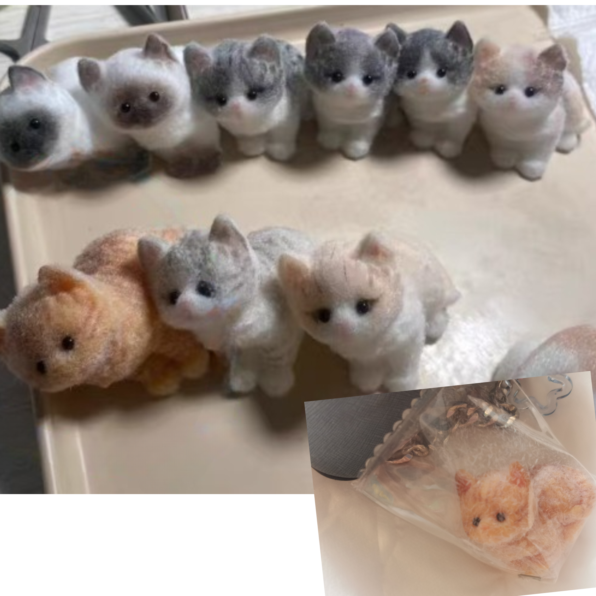 Soft Furry Cat Shape Squishy Keychain Handbag Pendants Squeezable Anti Stress