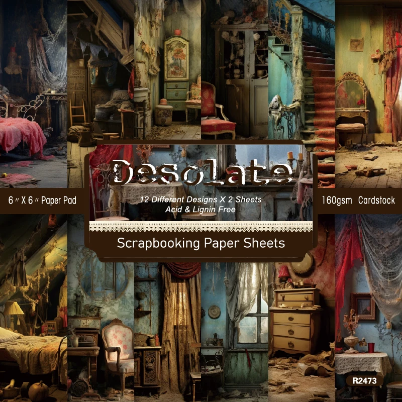 Abandoned Old Dilapidated Houses Rooms Scrapbook Card Craft Cardstock Paper