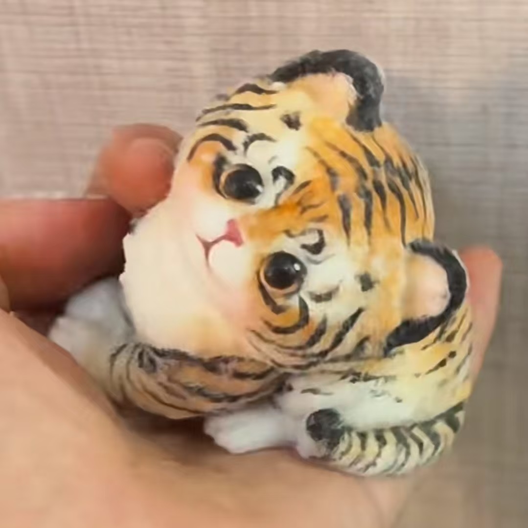 Soft Tiger Kitty Squishy Squeezable Anti Stress Anxiety Relief Fidget Toy Gift