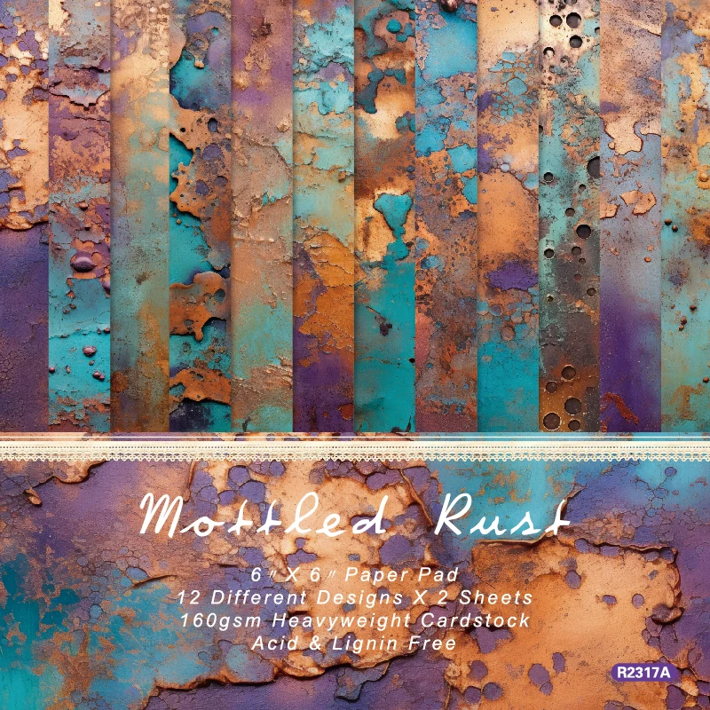Old Mottled Rust Backgrounds Scrapbook Card Journal Craft Cardstock Paper