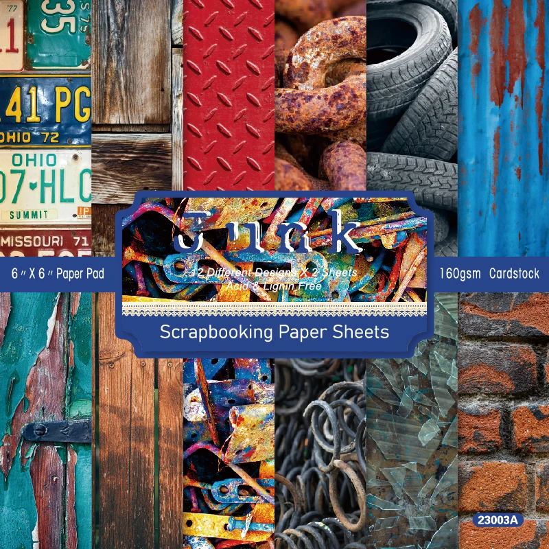 Tires License Plate Chain Spring Wood Brick Scrapbook Card Craft Cardstock Paper