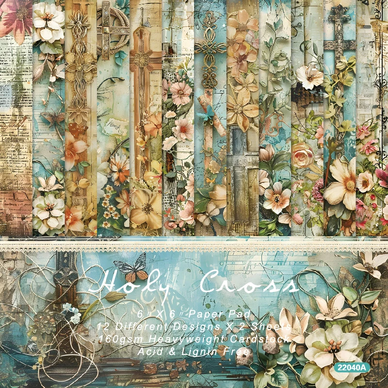 Holy Crosses Wood Panel Painted Walls Scrapbook Card Craft Cardstock Paper