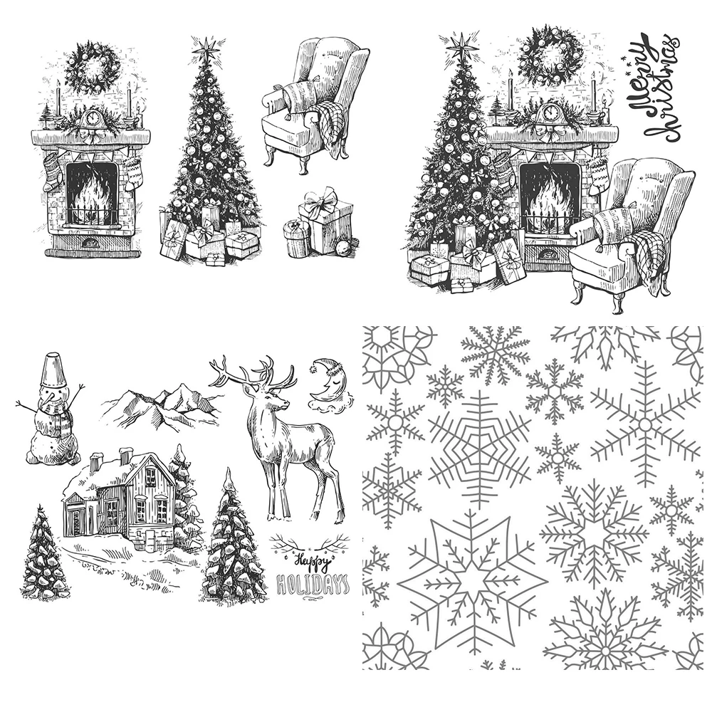 Christmas Halloween Tree Gifts Gnomes Snowflakes Bats Phrases Clear Stamps