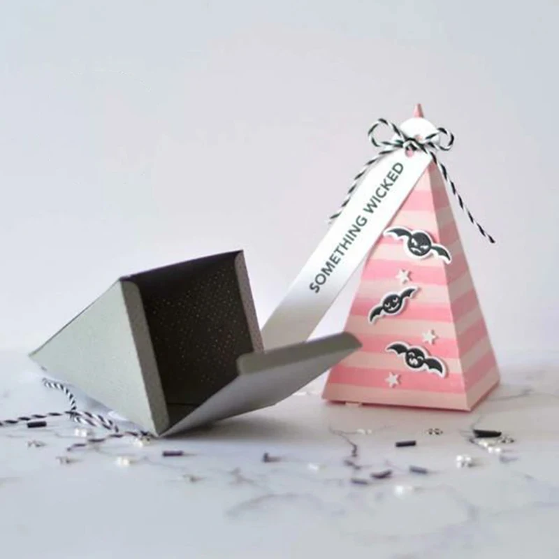 Triangle Pyramid Gift Box Metal Cutting Dies Scrapbooking Card Paper Craft