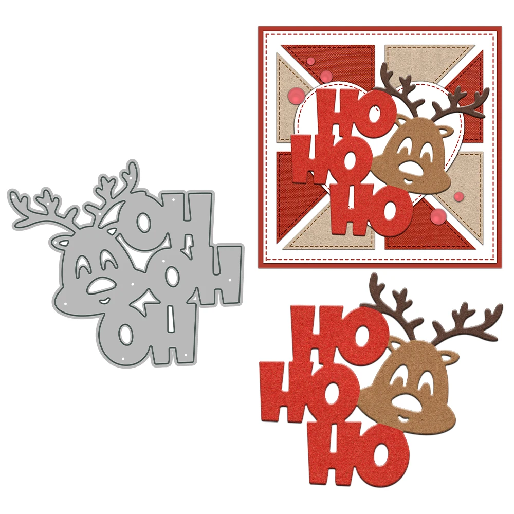 Christmas Reindeer HO HO HO Metal Cutting Dies Scrapbooking Card Making Craft