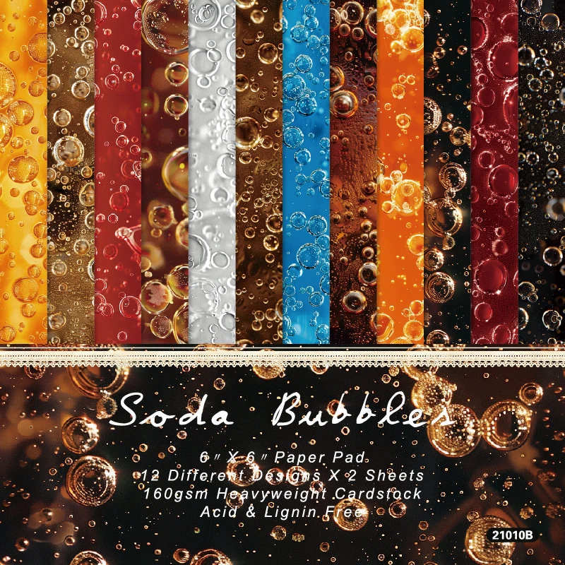 Colorful Soda Bubbles Fizz Scrapbook Card Journal Craft Cardstock Paper
