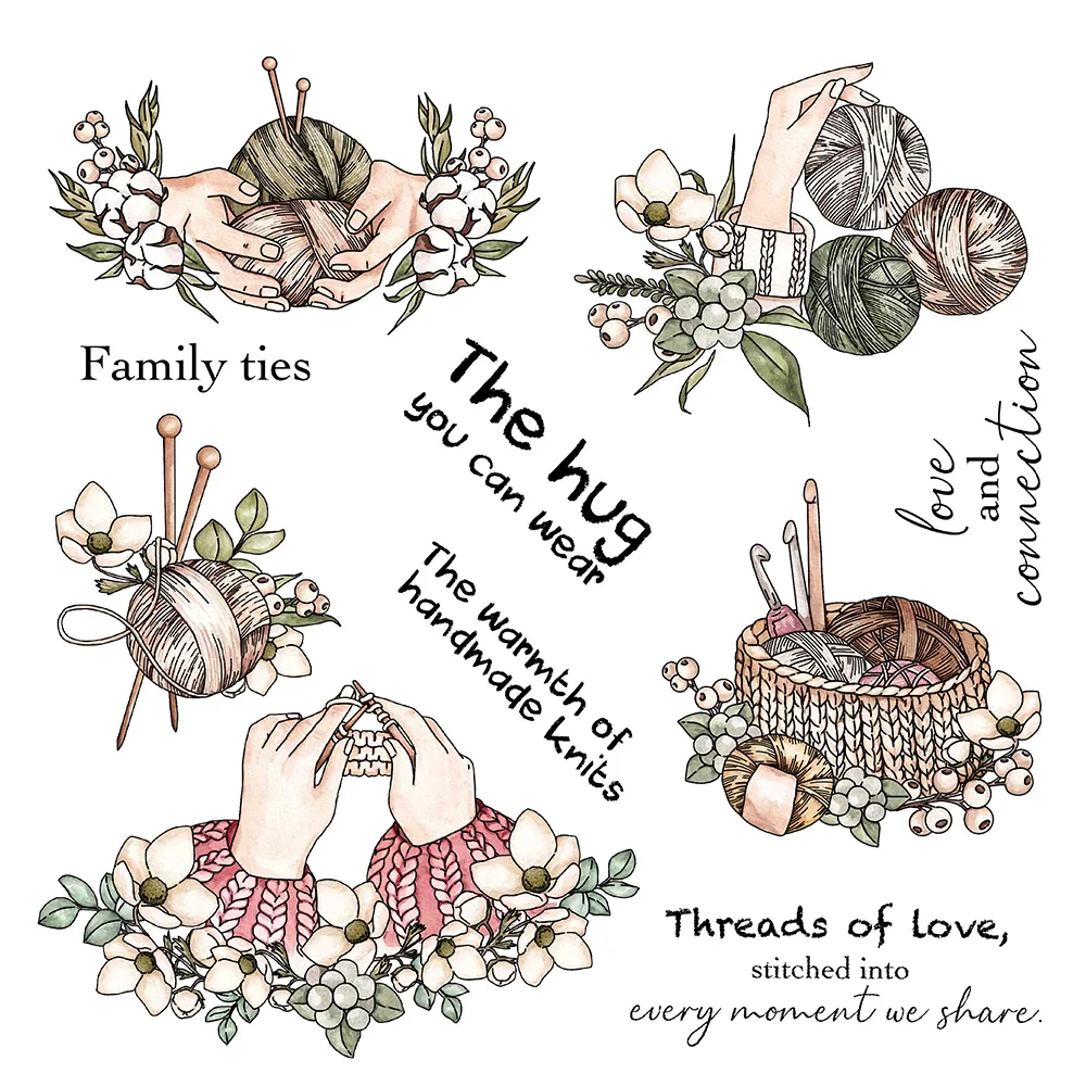Knitting Cotton Yarns the Hug You Can Wear Warmth Handmade Knits Clear Stamps