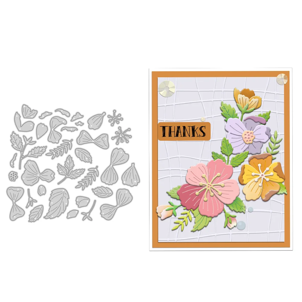 Spring Season Flowers and Leaves Metal Cutting Dies Scrapbooking Card Craft