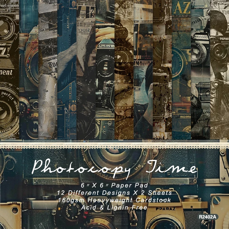 Vintage Cameras Lens Lenses Scrapbook Card Journal Craft Cardstock Paper