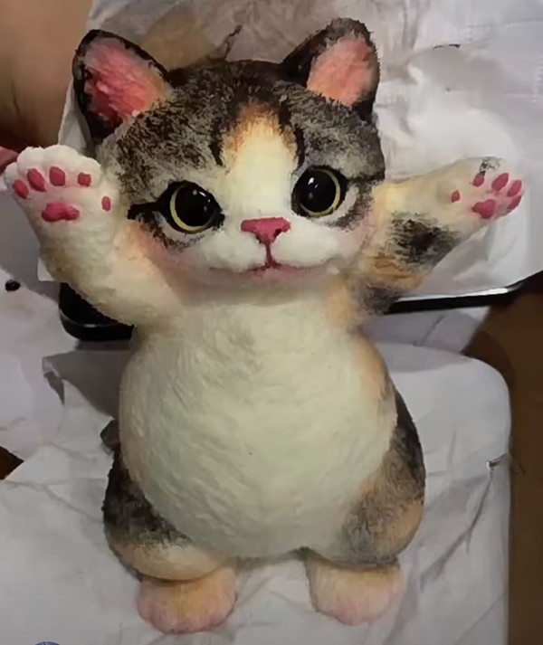 Furry Chubby Calico Kitty Squishy Squeezable Anxiety Stress Relive Fidget Toy