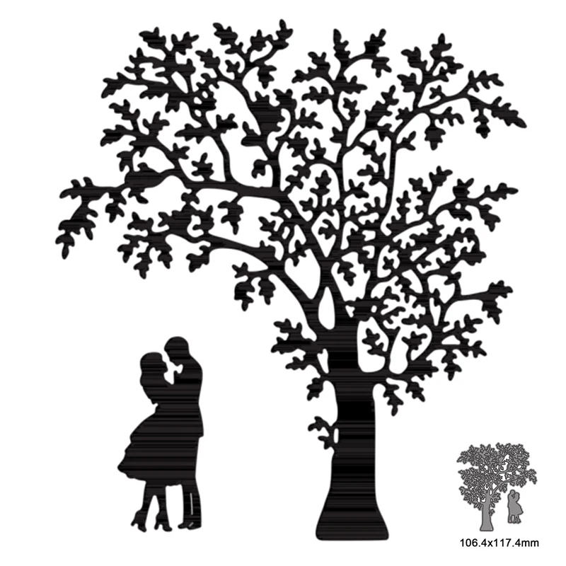 Loving Hugging Couple Under Tree Metal Cutting Dies Scrapbook Card Making Craft