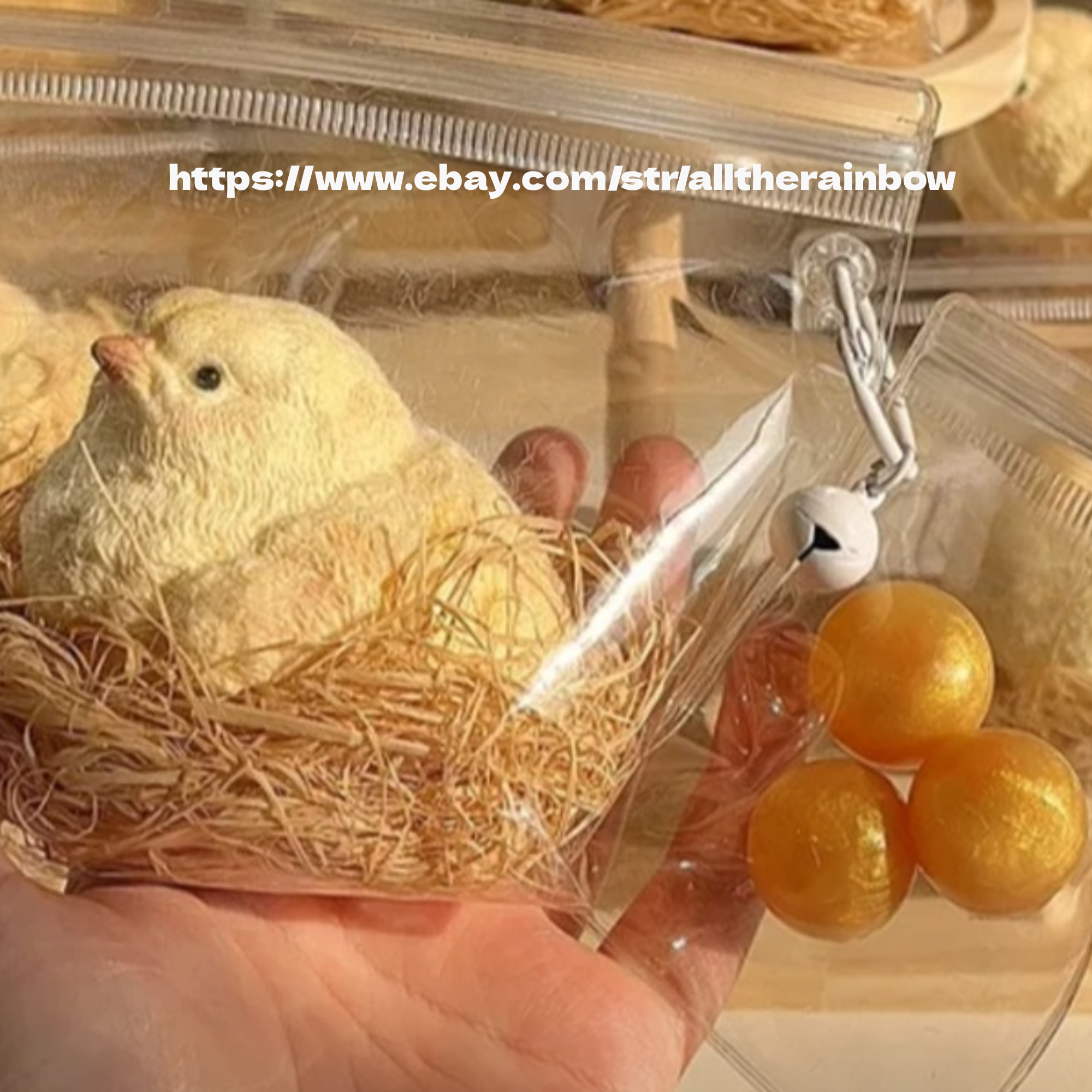 Handmade Furry Chick With Eggs Squishy Squeezable Anti Stress Relieve Fidget Toy