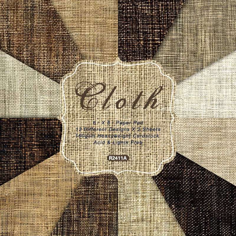 Brown Cloth Canvas Scrapbook Card Journal Craft Cardstock Paper