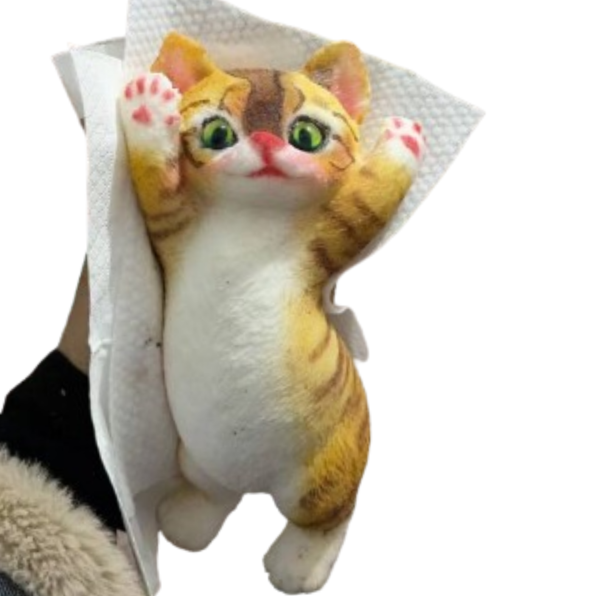 Chubby Orange Furry Cat Squishy Squeezable Anxiety Stress Relief Fidget Toy Gift