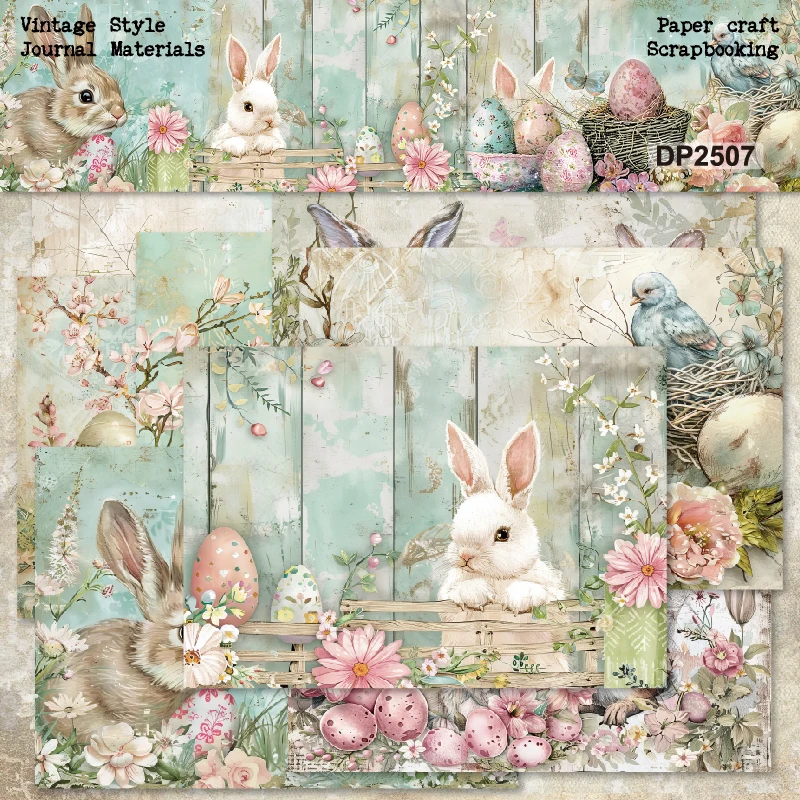 Panalisacraft 8 sheets A5 size Vintage Style Scrapbooking patterned paper Fancy Card Pack Light weight Craft Paper Card