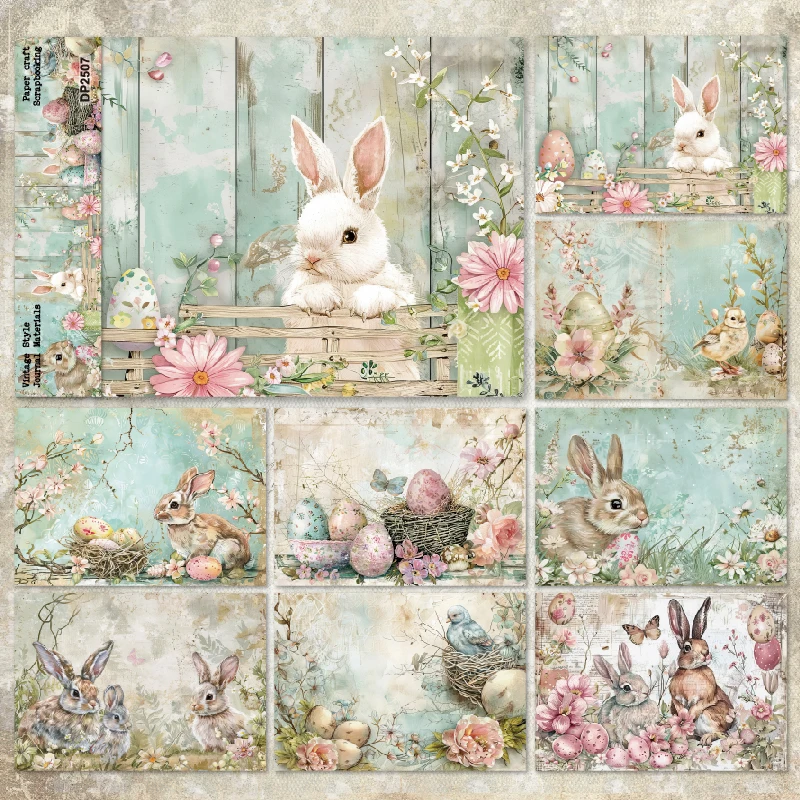 Panalisacraft 8 sheets A5 size Vintage Style Scrapbooking patterned paper Fancy Card Pack Light weight Craft Paper Card