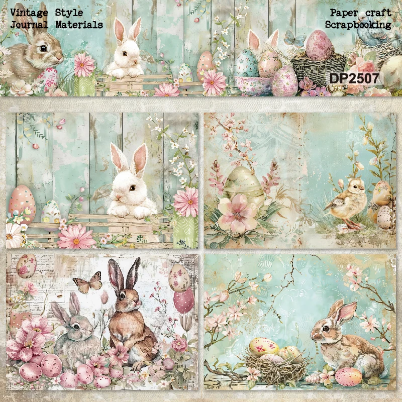 Panalisacraft 8 sheets A5 size Vintage Style Scrapbooking patterned paper Fancy Card Pack Light weight Craft Paper Card